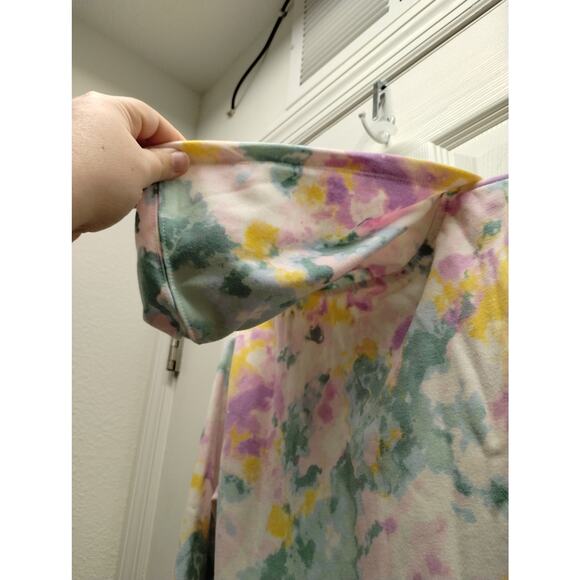 Cat & Jack Girls Size XL (14) Multicolor Pastel Tie Dye Hooded Zip-Up Jacket NWT - Picture 3 of 7